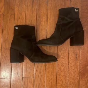 Genuine suede, Stuart Weitzman booties! Gently used, mild scuffs along the heels